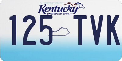 KY license plate 125TVK