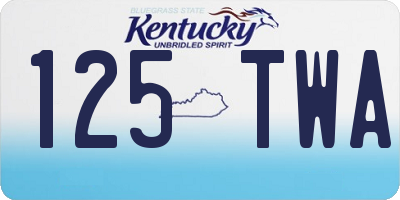 KY license plate 125TWA