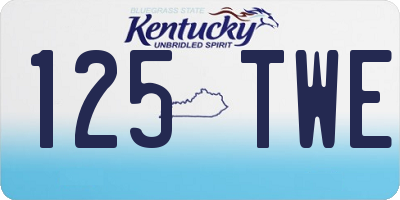KY license plate 125TWE