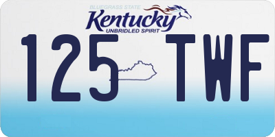 KY license plate 125TWF