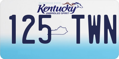 KY license plate 125TWN