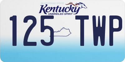 KY license plate 125TWP