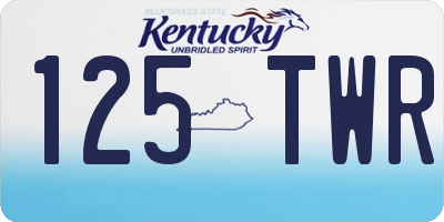 KY license plate 125TWR