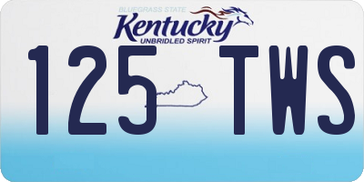 KY license plate 125TWS