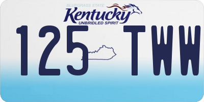 KY license plate 125TWW