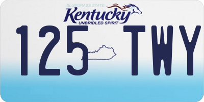 KY license plate 125TWY