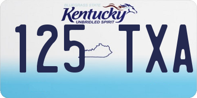KY license plate 125TXA