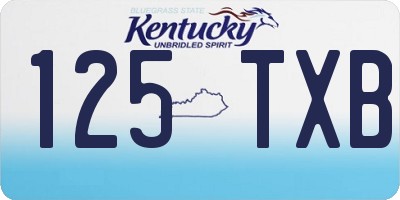 KY license plate 125TXB