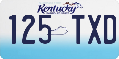 KY license plate 125TXD