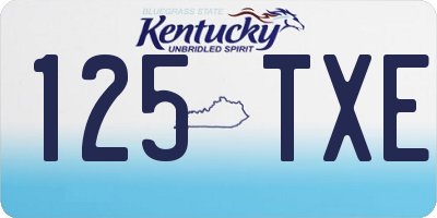 KY license plate 125TXE