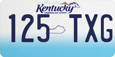 KY license plate 125TXG