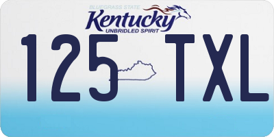 KY license plate 125TXL