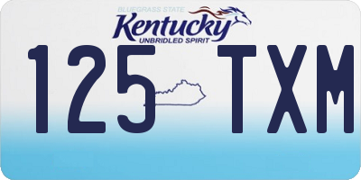 KY license plate 125TXM