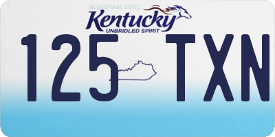 KY license plate 125TXN