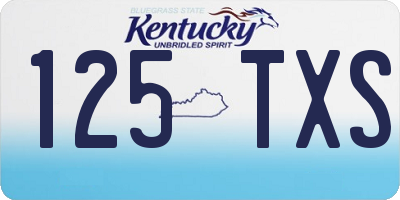 KY license plate 125TXS