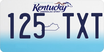KY license plate 125TXT