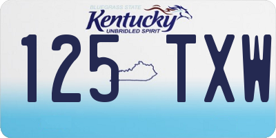 KY license plate 125TXW