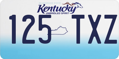 KY license plate 125TXZ