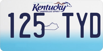 KY license plate 125TYD