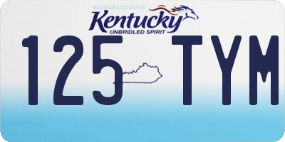 KY license plate 125TYM