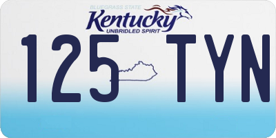 KY license plate 125TYN