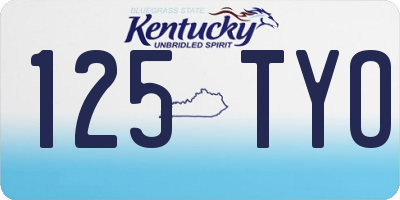 KY license plate 125TYO