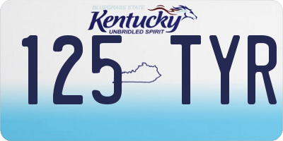 KY license plate 125TYR