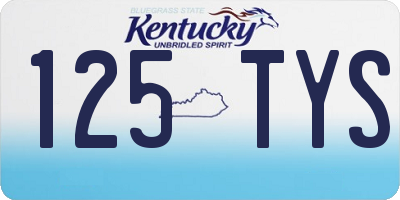 KY license plate 125TYS