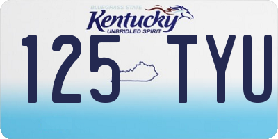 KY license plate 125TYU