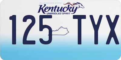 KY license plate 125TYX