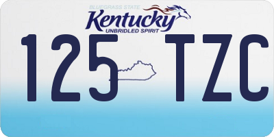 KY license plate 125TZC