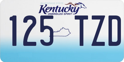 KY license plate 125TZD