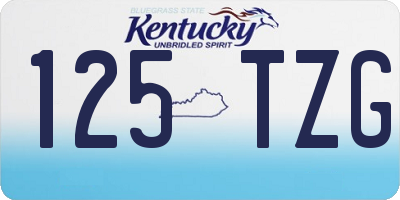 KY license plate 125TZG