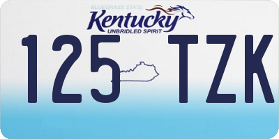KY license plate 125TZK
