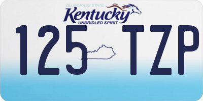 KY license plate 125TZP