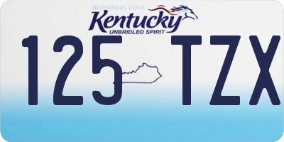 KY license plate 125TZX