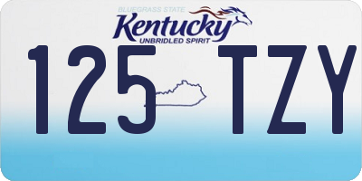 KY license plate 125TZY