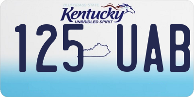 KY license plate 125UAB