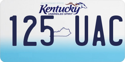 KY license plate 125UAC