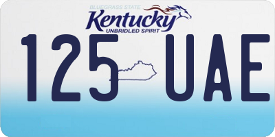 KY license plate 125UAE