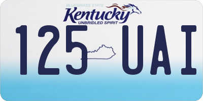 KY license plate 125UAI