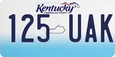 KY license plate 125UAK