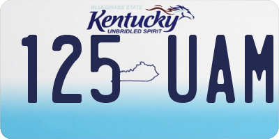 KY license plate 125UAM