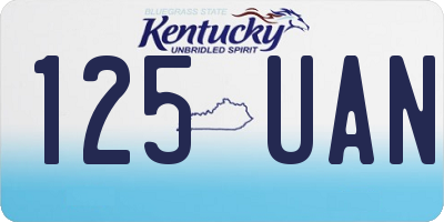 KY license plate 125UAN