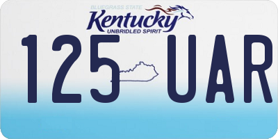 KY license plate 125UAR
