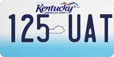 KY license plate 125UAT
