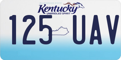 KY license plate 125UAV