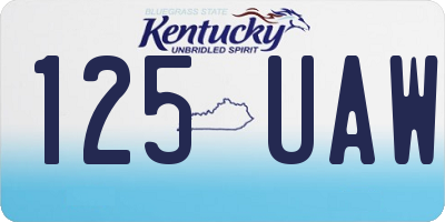 KY license plate 125UAW