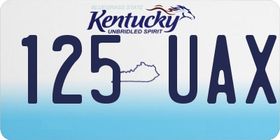 KY license plate 125UAX