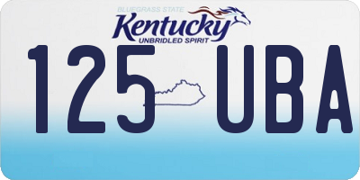 KY license plate 125UBA